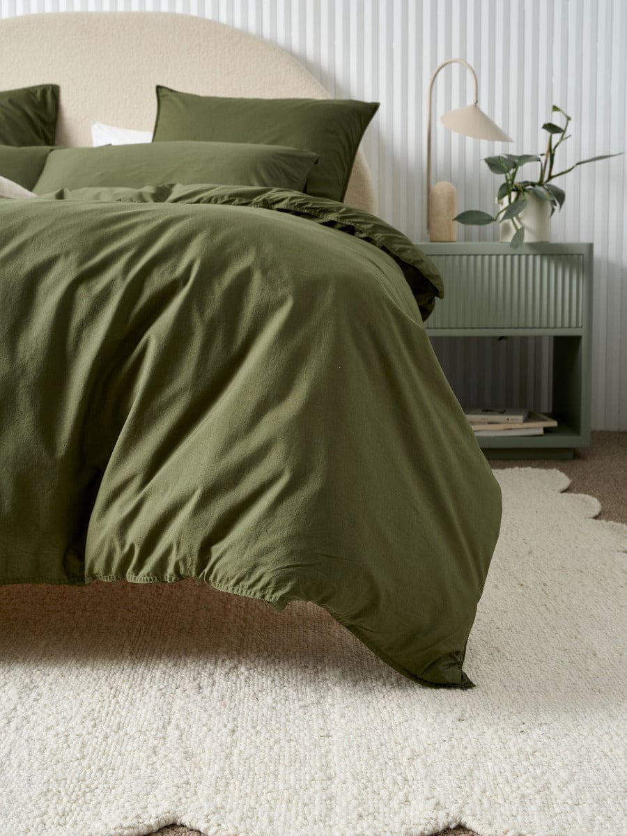 Linen House Quilt Cover LINEN HOUSE TERRA OLIVE QUILT COVER SET