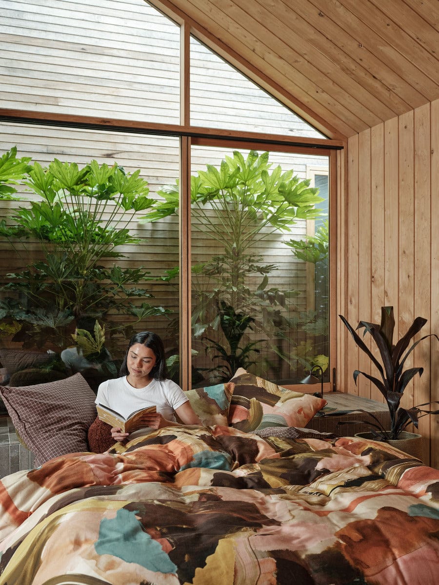 Linen House Quilt Cover LINEN HOUSE VANA | OLIVE QUILT COVER SET
