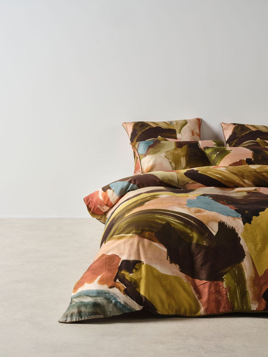 Linen House Quilt Cover LINEN HOUSE VANA | OLIVE QUILT COVER SET