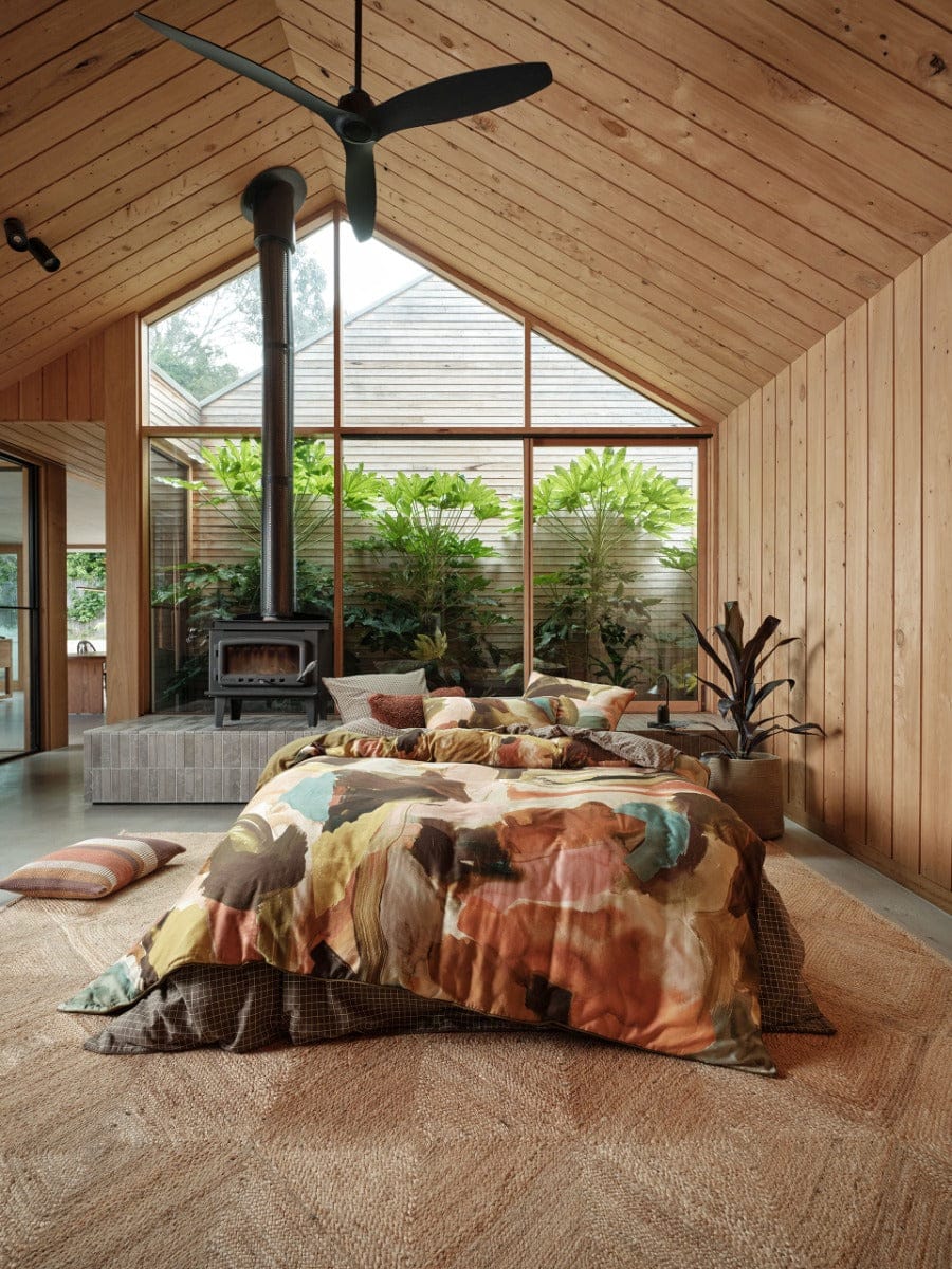 Linen House Quilt Cover LINEN HOUSE VANA | OLIVE QUILT COVER SET