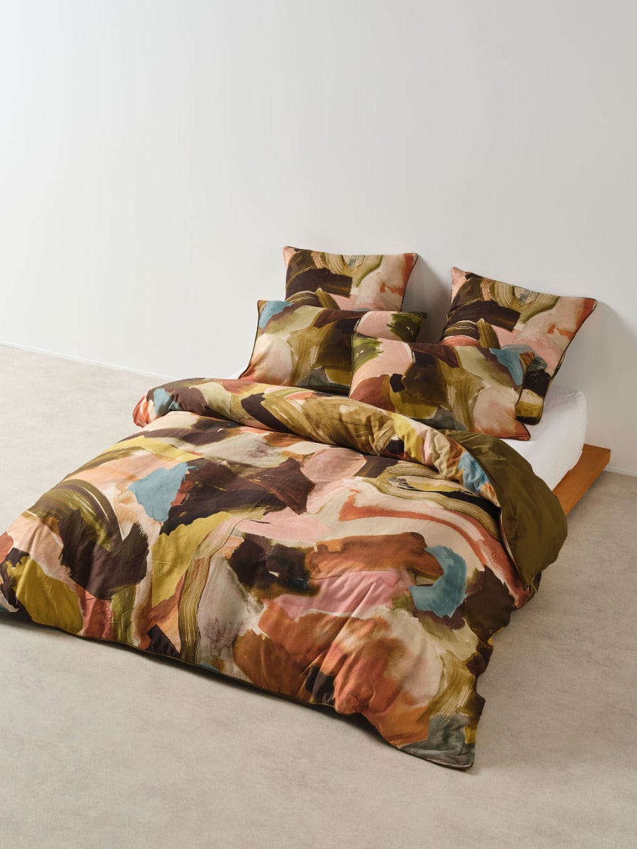 Linen House Quilt Cover LINEN HOUSE VANA | OLIVE QUILT COVER SET