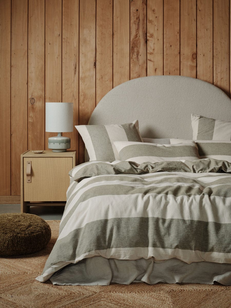 Linen House Quilt Cover LINEN HOUSE VANA | OLIVE QUILT COVER SET