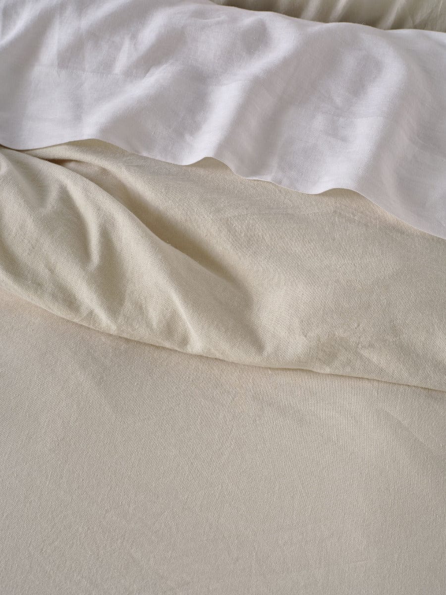 Linen House Quilt Cover LINEN HOUSE VINTAGE RUFFLE NATURAL QUILT COVER SET
