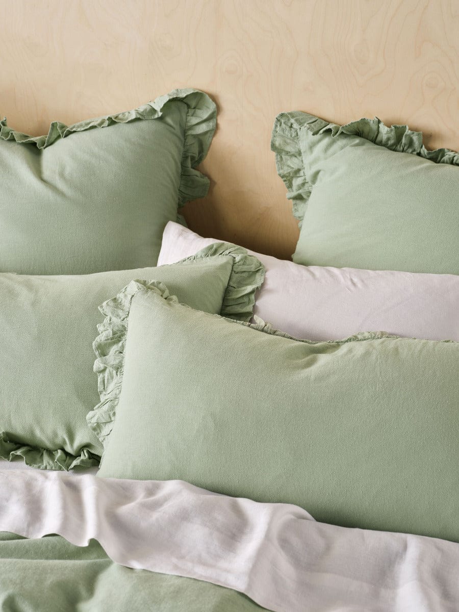 Linen House Quilt Cover LINEN HOUSE VINTAGE RUFFLE SEAGLASS QUILT COVER SET