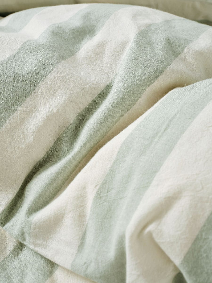 Linen House Quilt Cover LINEN HOUSE VINTAGE STRIPE | JADE QUILT COVER
