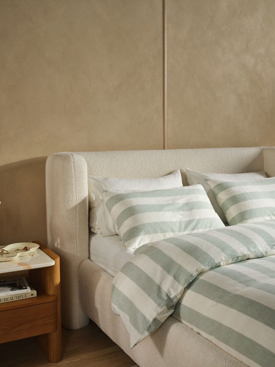 Linen House Quilt Cover LINEN HOUSE VINTAGE STRIPE | JADE QUILT COVER