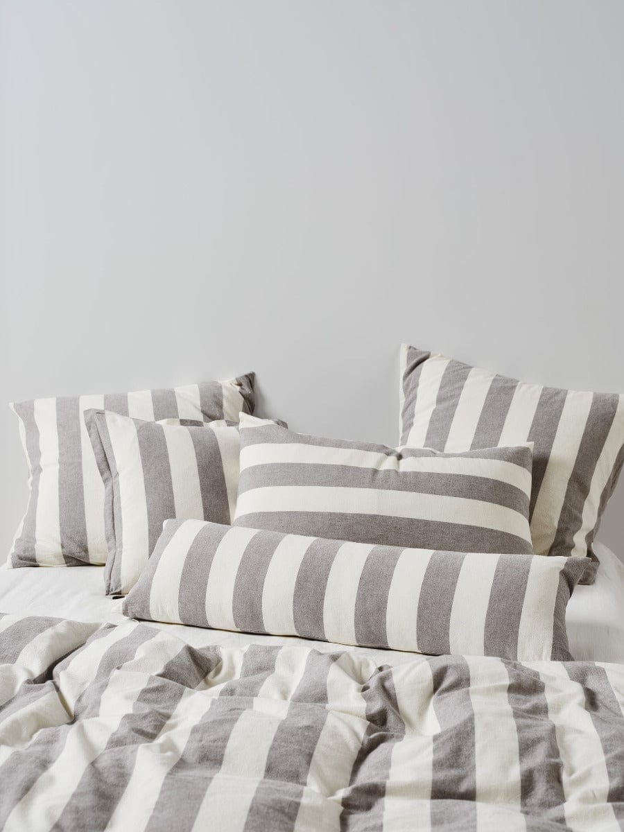 Linen House Quilt Cover LINEN HOUSE VINTAGE STRIPE | STEEL QUILT COVER