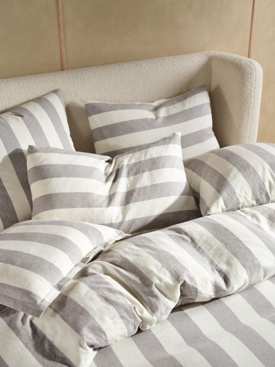Linen House Quilt Cover LINEN HOUSE VINTAGE STRIPE | STEEL QUILT COVER