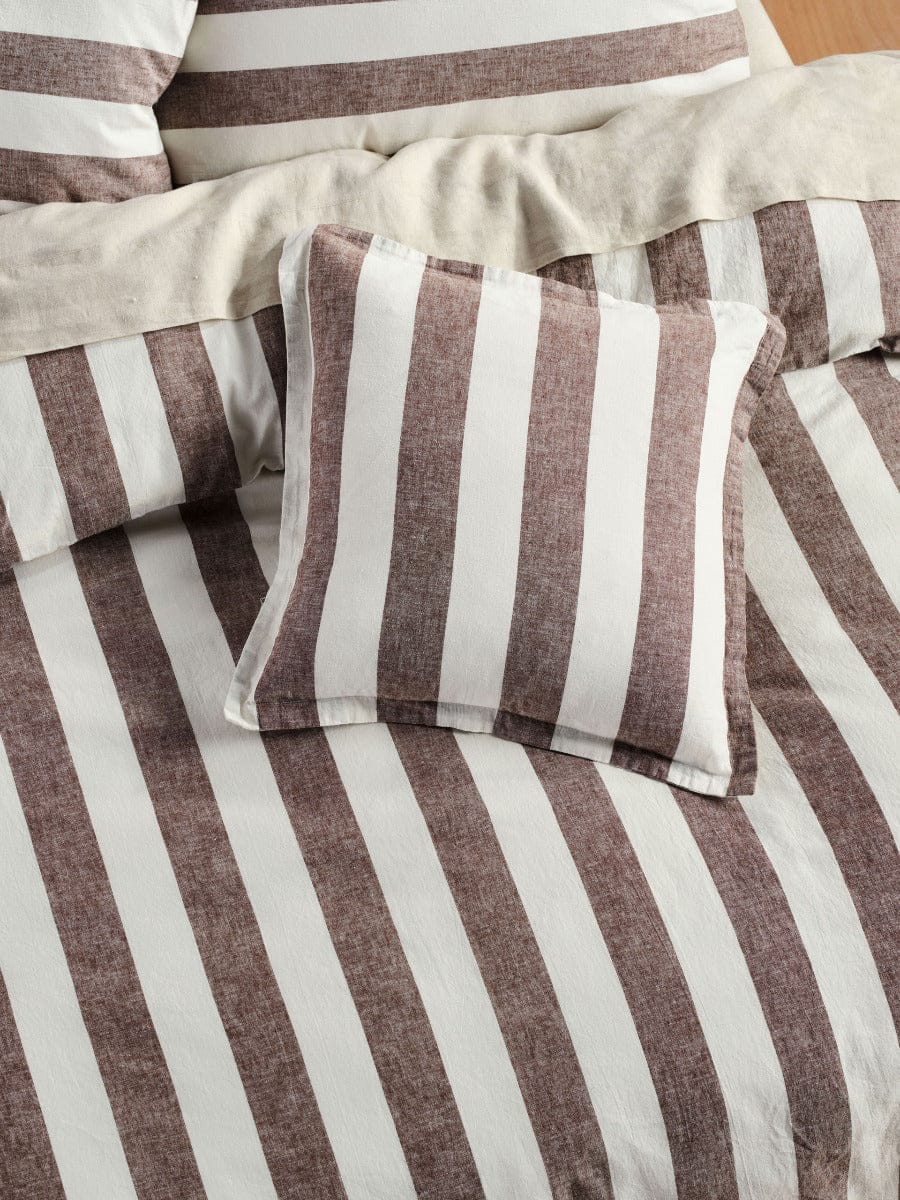 Linen House Quilt Cover LINEN HOUSE VINTAGE STRIPE - TIRAMISU