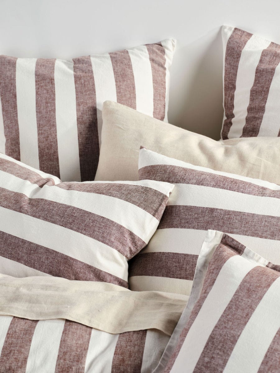 Linen House Quilt Cover LINEN HOUSE VINTAGE STRIPE - TIRAMISU