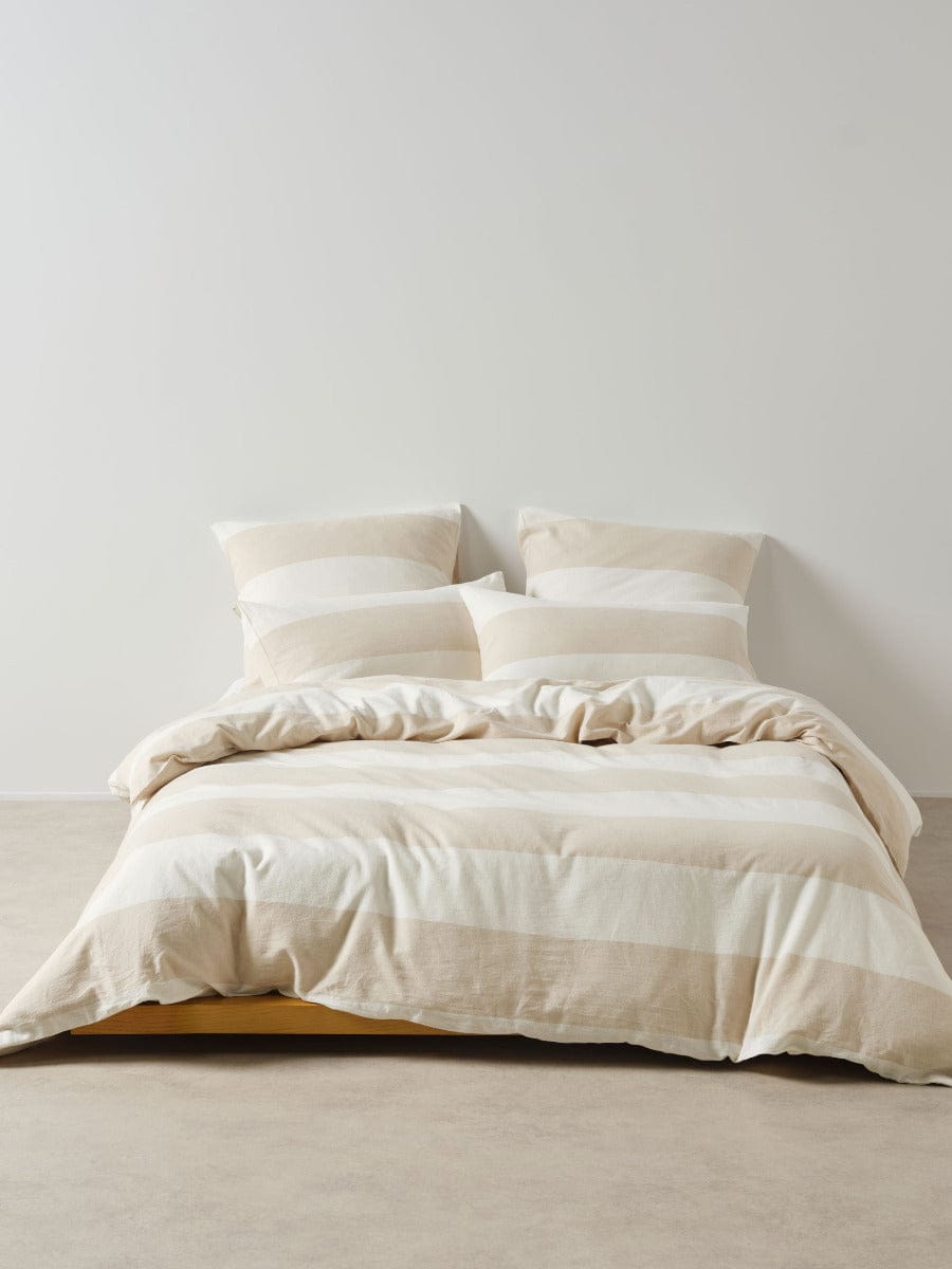 Linen House Quilt Cover Natural / Queen LINEN HOUSE VANA | OLIVE QUILT COVER SET