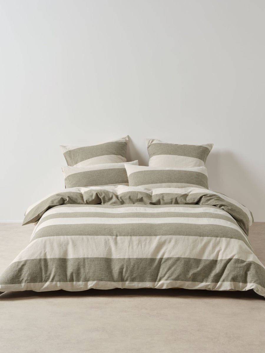 Linen House Quilt Cover Olive / Queen LINEN HOUSE VANA | OLIVE QUILT COVER SET