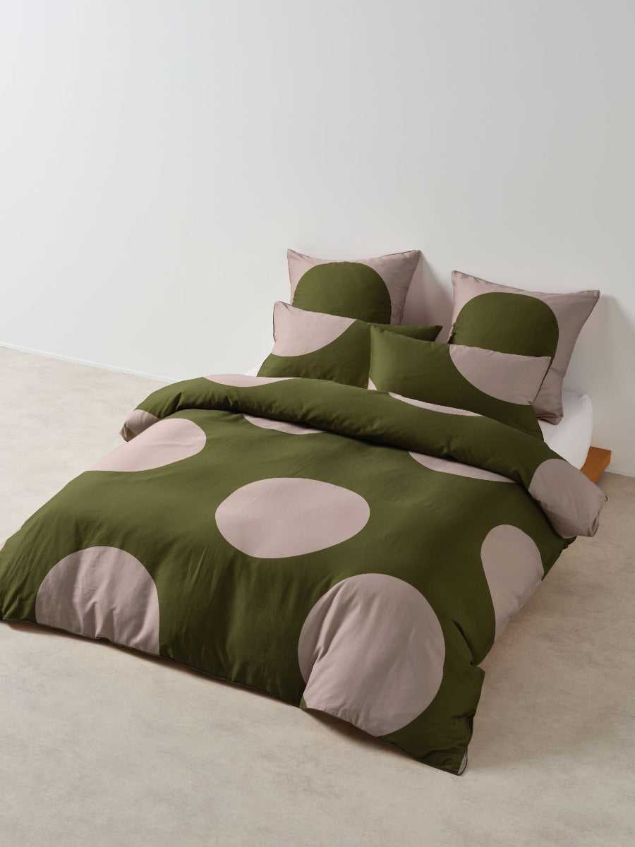 Linen House Quilt Cover Olive / Single LINEN HOUSE PLUTO | CLAY and OLIVE QUILT COVER SET