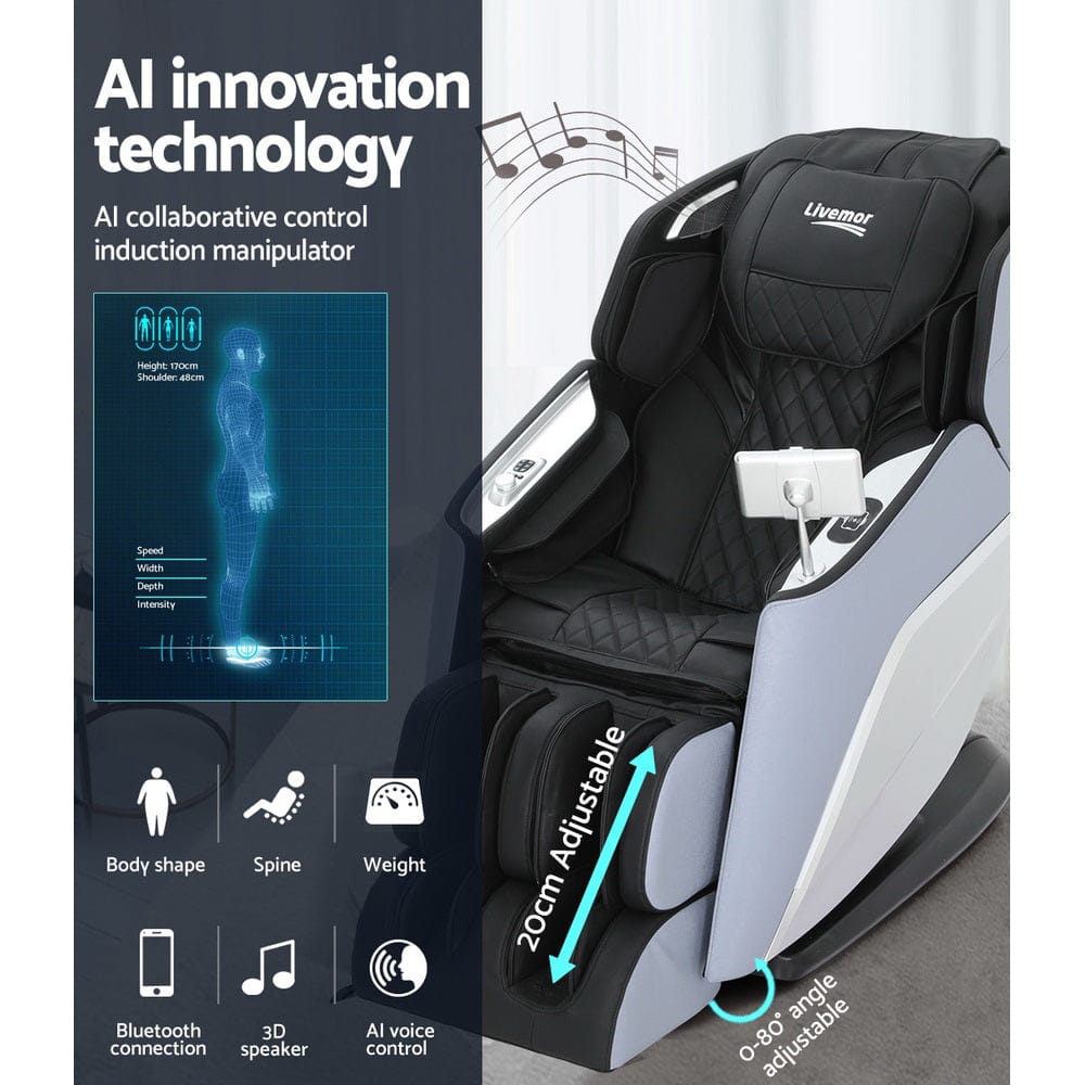 Livemor Massage Chair 4D Massage Chair Electric Recliner Home Massager Garin