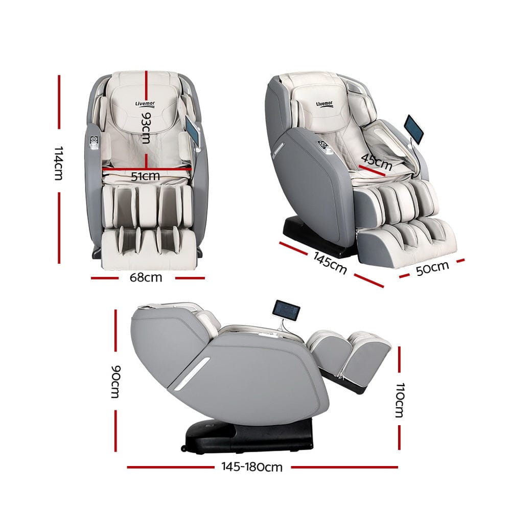 Livemor Massage Chair 4D Massage Chair Electric Recliner Home Massager Gary