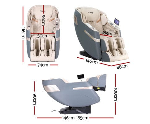Livemor Massage Chair 4D Massage Chair Electric Recliner Home Massager Gray Sina