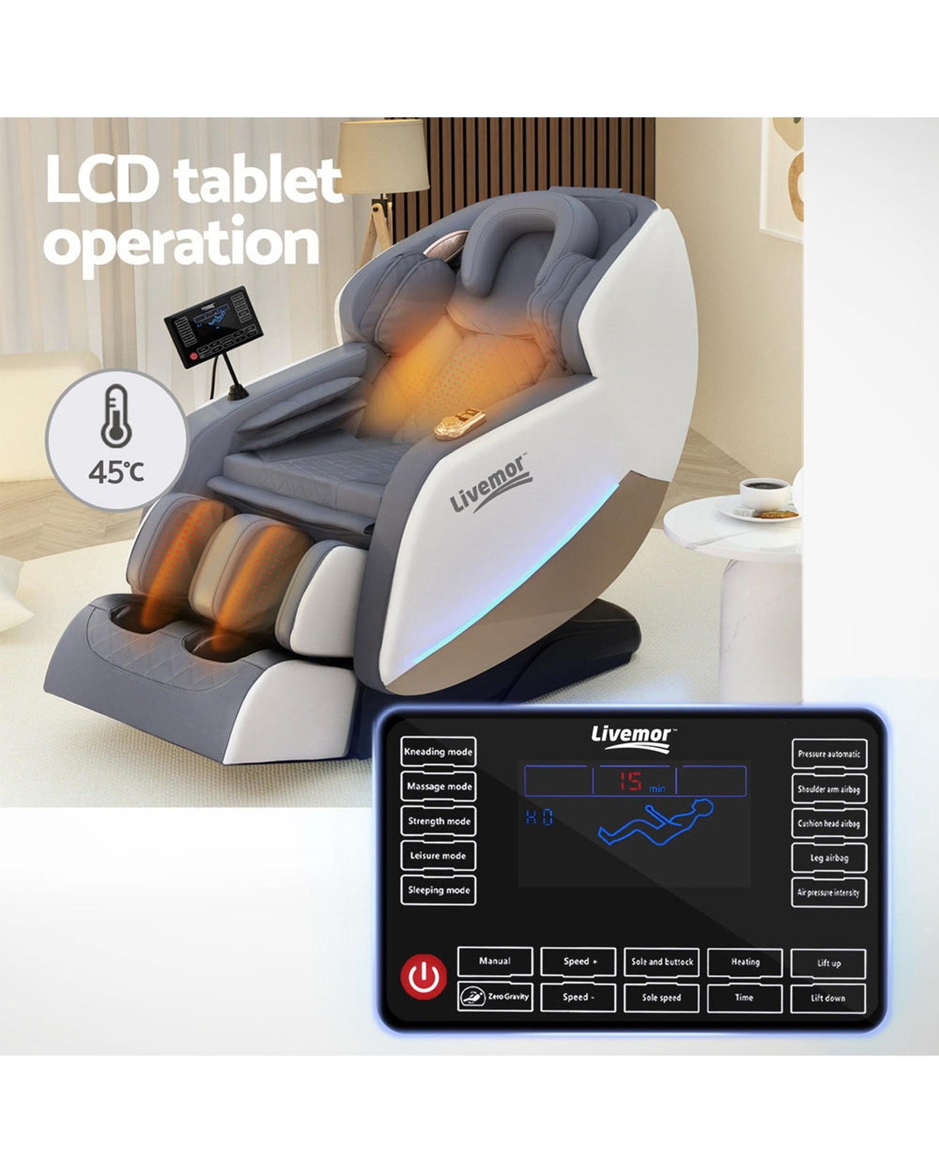 Livemor Massage Chair Massage Chair Electric Recliner Home Massager Beryl