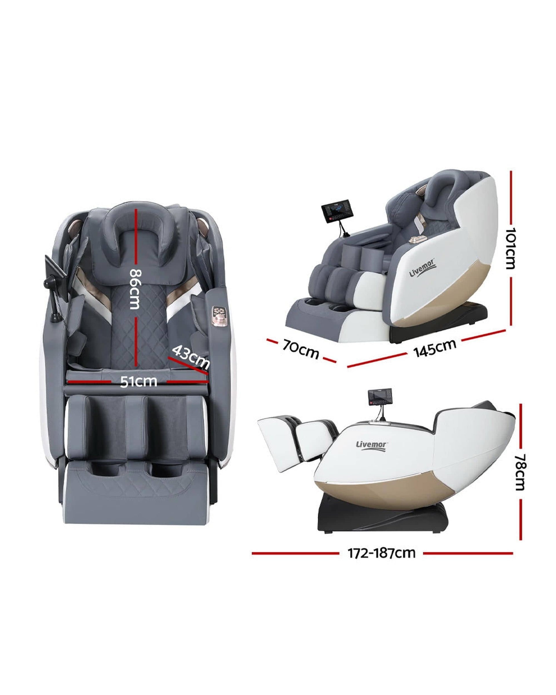 Livemor Massage Chair Massage Chair Electric Recliner Home Massager Beryl