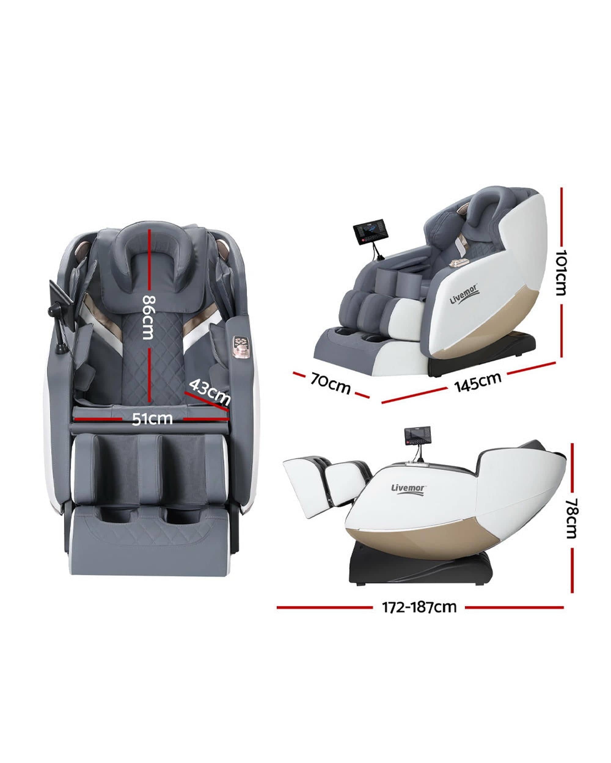 Livemor Massage Chair Massage Chair Electric Recliner Home Massager Beryl