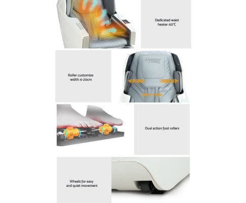 Livemor Massage Chair Massage Chair Zero Gravity Electric Massage Recliner Chair Deluxe Black