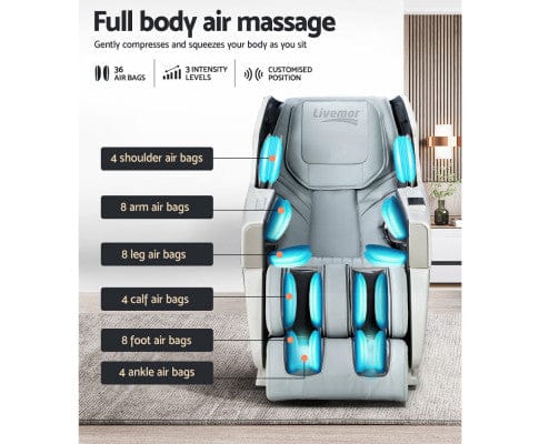 Livemor Massage Chair Massage Chair Zero Gravity Electric Massage Recliner Chair Deluxe Black