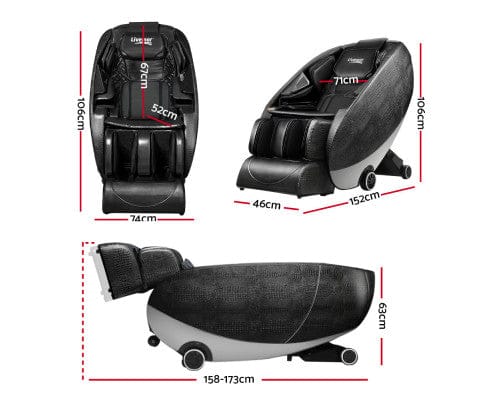 Livemor Massage Chair Massage Chair Zero Gravity Electric Massage Recliner Chair Deluxe Black