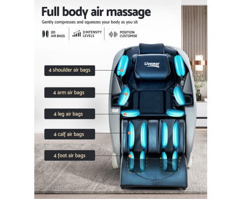 Livemor Massage Chair Massage Chair Zero Gravity Electric Massage Recliner Chairs Deluxe Blue