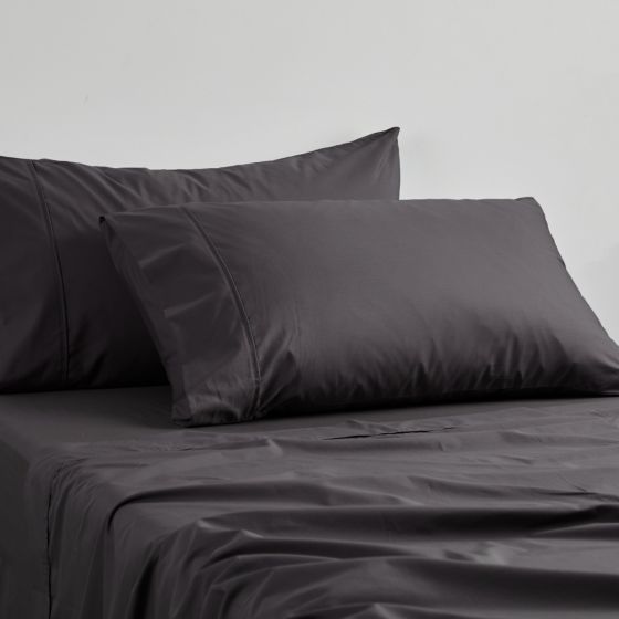 Logan & Mason 250TC POLY/COTTON PERCALE ASPHALT SHEET SET Logan & Mason