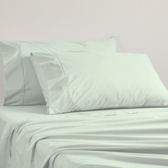 Logan & Mason 250TC POLY/COTTON PERCALE SHEET SET - SAGE Logan & Mason