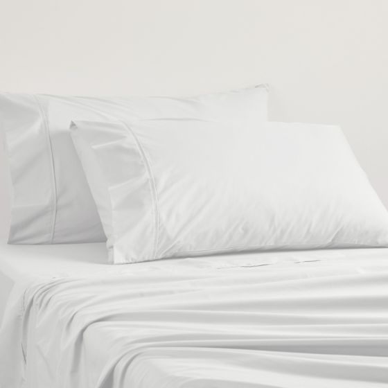 Logan & Mason 250TC POLY/COTTON PERCALE SHEET SET - SILVER Logan & Mason