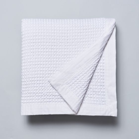 Logan & Mason WAFFLE WHITE BLANKET Logan & Mason