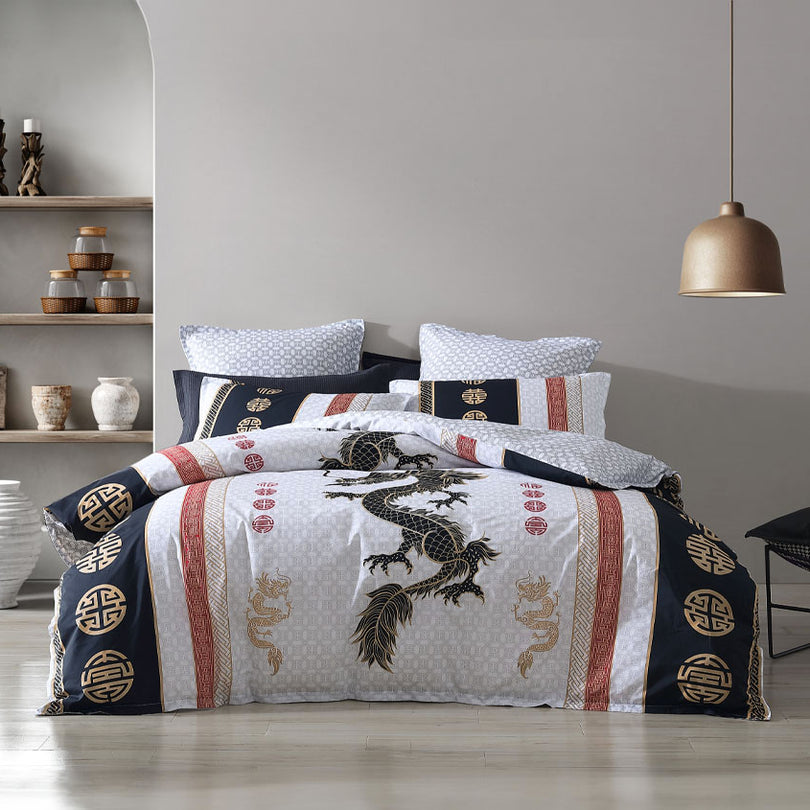 Logan & Mason CHIAKI WHITE QUILT COVER SET Logan & Mason