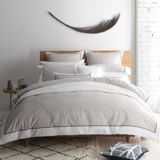 Logan & Mason ESSEX STONE QUILT COVER SET Logan & Mason