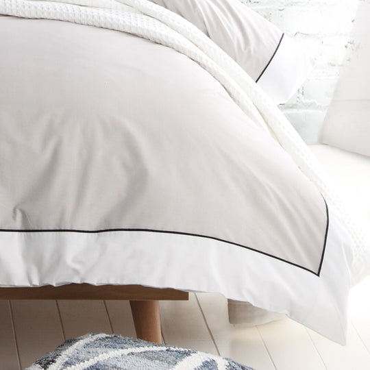 Logan & Mason ESSEX STONE QUILT COVER SET Logan & Mason