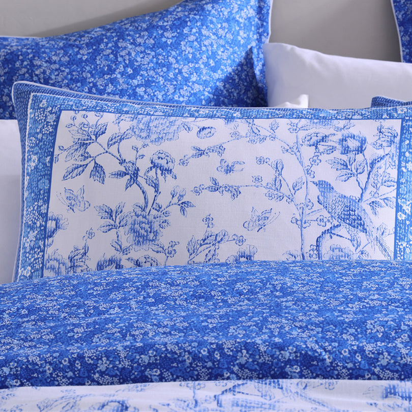Logan & Mason HIROMI BLUE QUILT COVER SET Logan & Mason