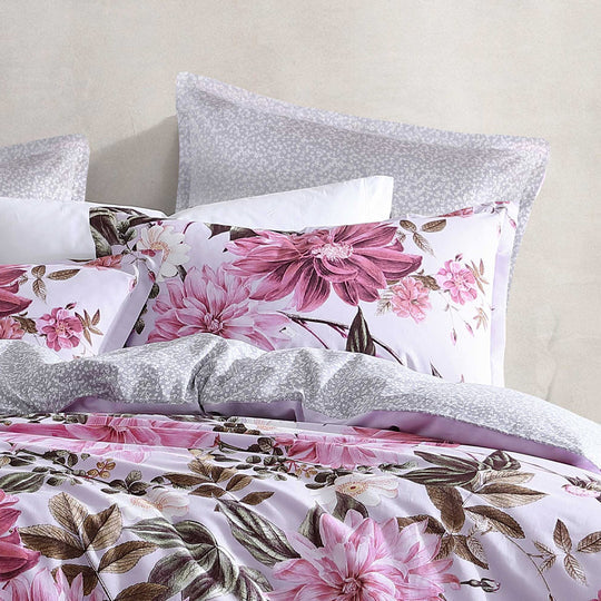 Logan & Mason MAEVE LILAC QUILT COVER SET Logan & Mason