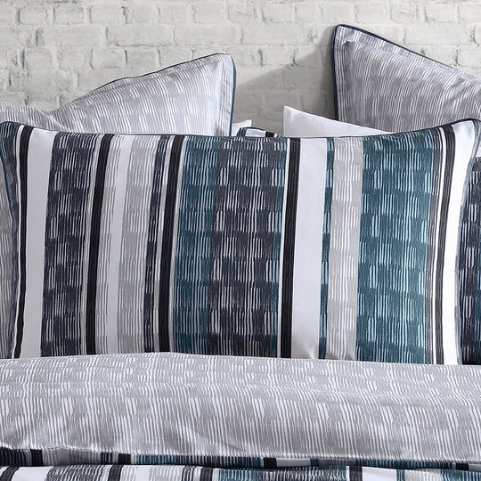 Logan & Mason PORTER STEEL QUILT COVER SET Logan & Mason