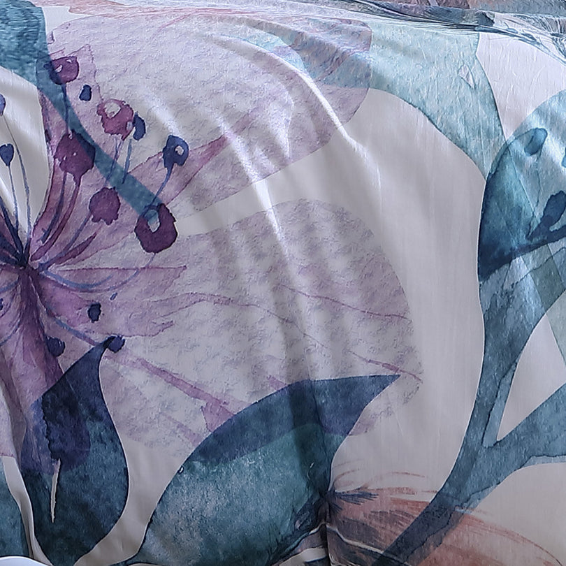 Logan & Mason TEAGAN LILAC QUILT COVER SET Logan & Mason