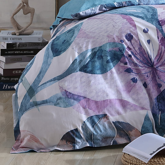 Logan & Mason TEAGAN LILAC QUILT COVER SET Logan & Mason