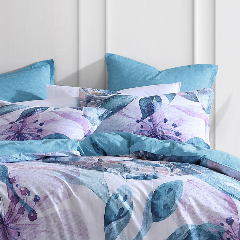 Logan & Mason TEAGAN LILAC QUILT COVER SET Logan & Mason