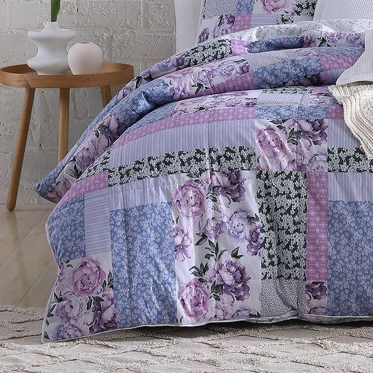 Platinum Collection BESSIE LILAC QUILT COVER Platinum Collection