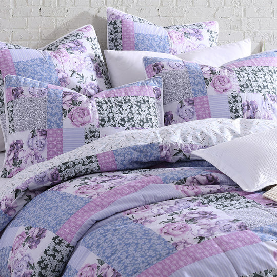 Platinum Collection BESSIE LILAC QUILT COVER Platinum Collection