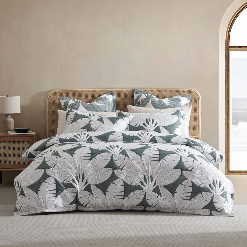Platinum Collection LAGOS OLIVE QUILT COVER SET Platinum Collection