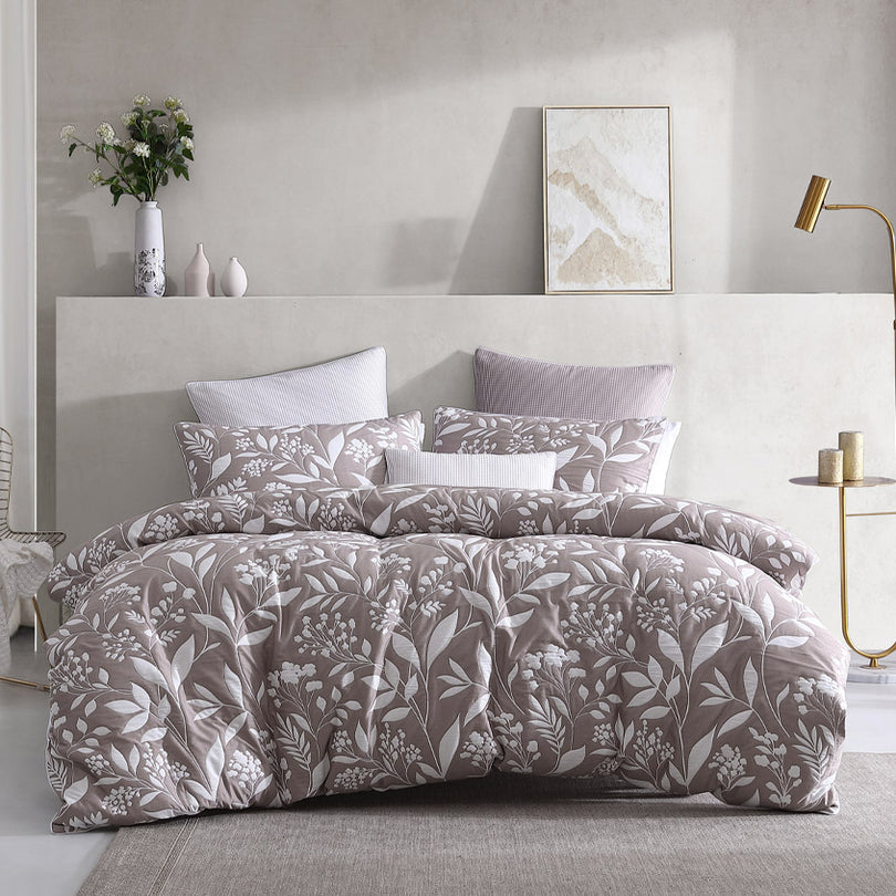 Platinum Collection MADISON LATTE QUILT COVER SET Platinum Collection