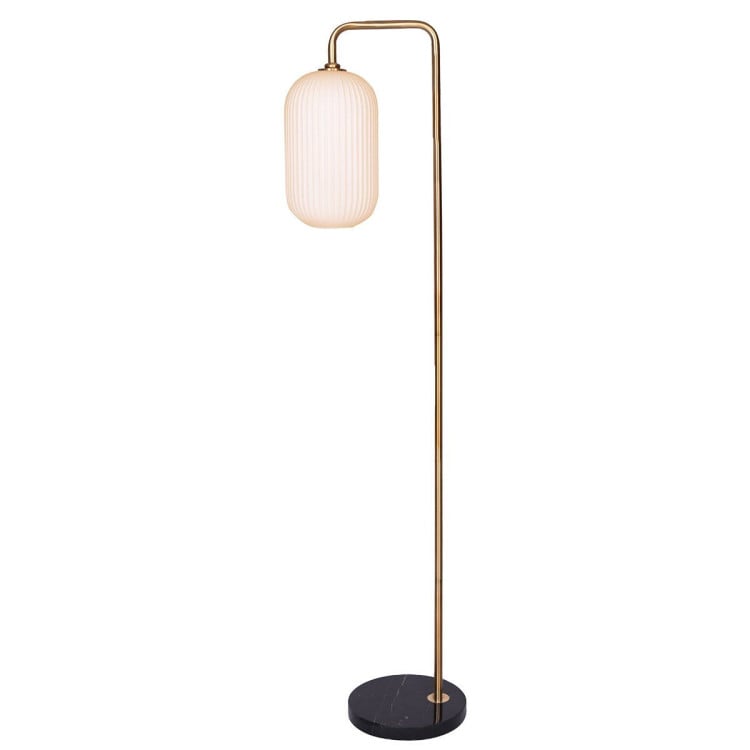 SARANTINO METAL FLOOR LAMP WITH OPAL GLASS SHADE Sarantino