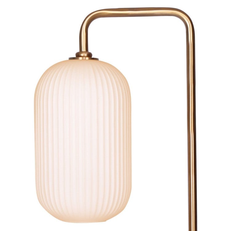 SARANTINO METAL FLOOR LAMP WITH OPAL GLASS SHADE Sarantino