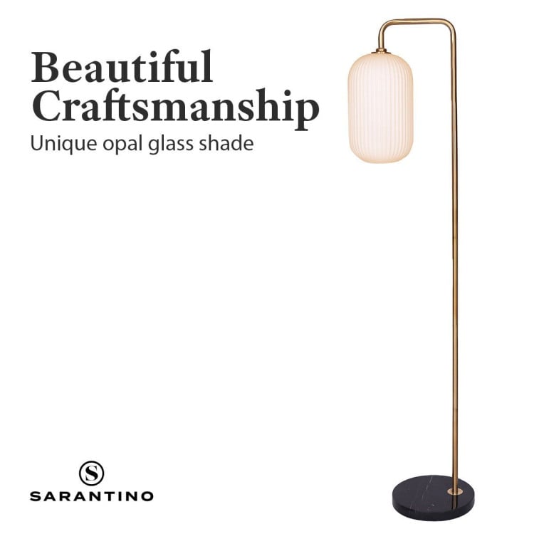 SARANTINO METAL FLOOR LAMP WITH OPAL GLASS SHADE Sarantino