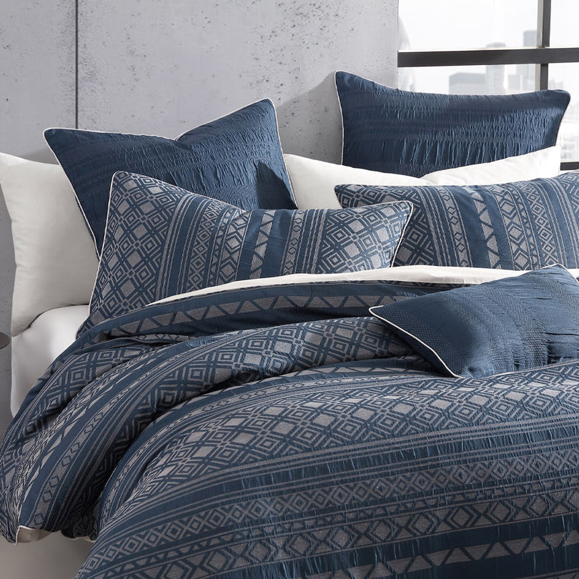 Platinum Collection ORLANDO INDIGO QUILT COVER SET Platinum Collection
