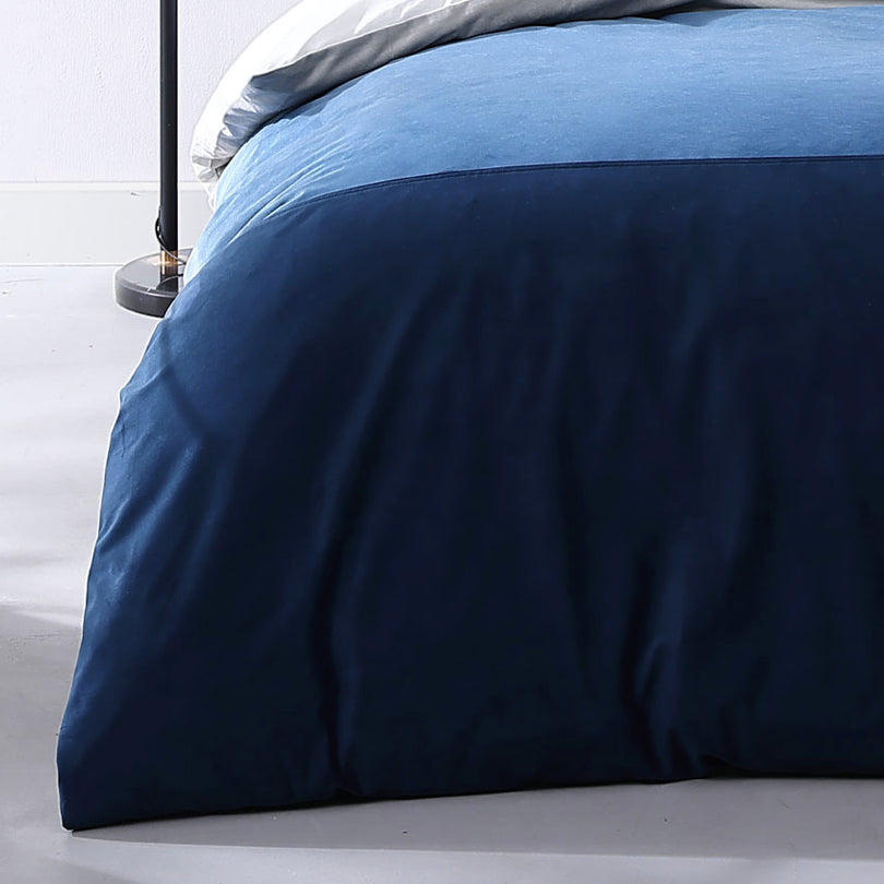 Platinum Collection PARKER BLUE QUILT COVER SET Platinum Collection