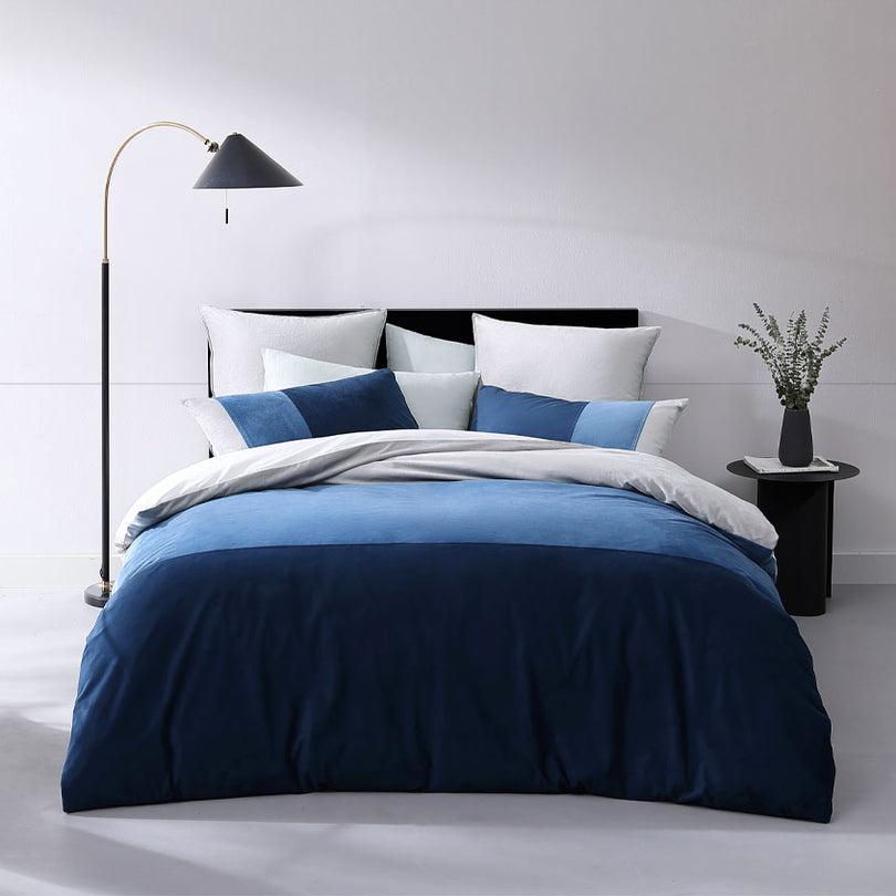 Platinum Collection PARKER BLUE QUILT COVER SET Platinum Collection